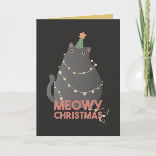 Meowy Christmas Feiertagskarte (Vorderseite)