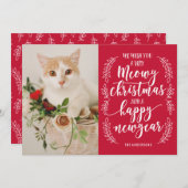 Meowy Christmas Feiertagskarte (Vorne/Hinten)