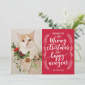 Meowy Christmas Feiertagskarte (Stehend Vorderseite)