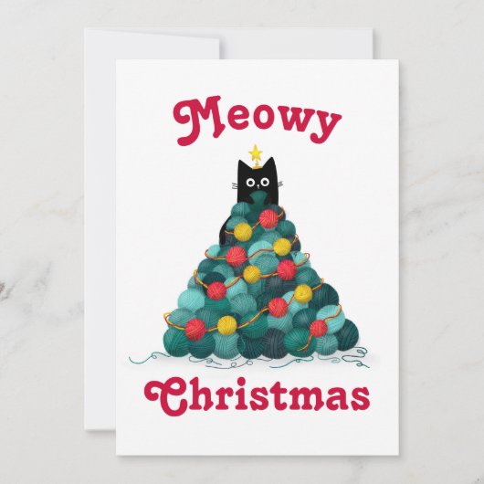 Meowy Christmas Feiertagskarte (Vorderseite)