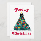 Meowy Christmas Feiertagskarte (Vorne/Hinten)