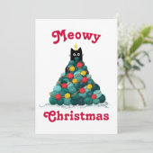 Meowy Christmas Feiertagskarte (Stehend Vorderseite)