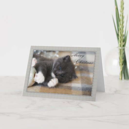 Meowy Christmas Feiertagskarte (Vorderseite)