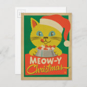 Meowy Christmas Feiertagspostkarte (Vorne/Hinten)
