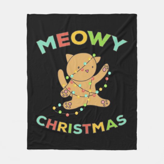 Meowy Christmas Fleecedecke (Vorderseite)