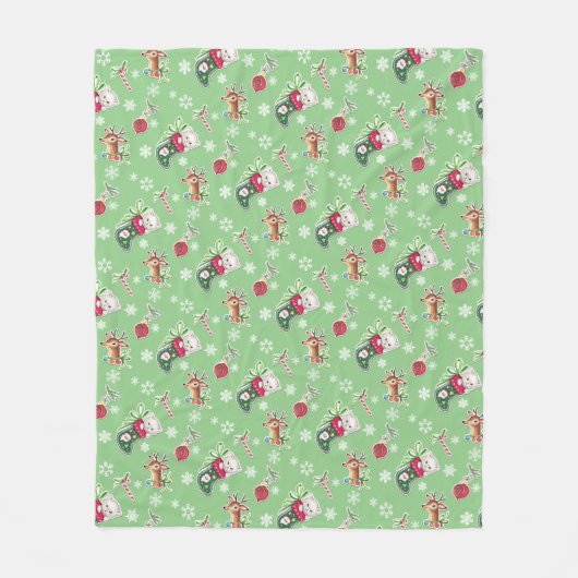 Meowy Christmas Fleecedecke (Vorderseite)