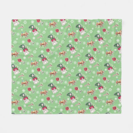 Meowy Christmas Fleecedecke (Vorderseite (Horizontal))