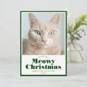 Meowy Christmas Foto Feiertagskarte (Stehend Vorderseite)