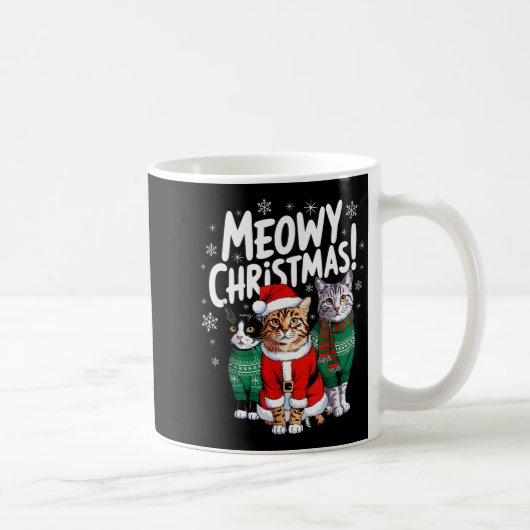 Meowy Christmas Funny Cat Christmas Holiday Xmas S Kaffeetasse (Rechts)