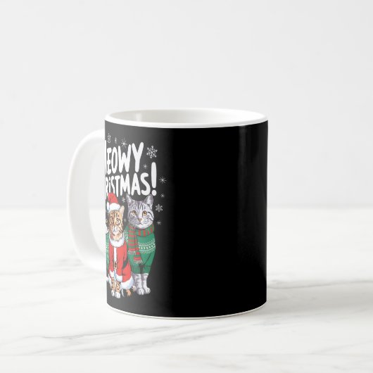 Meowy Christmas Funny Cat Christmas Holiday Xmas S Kaffeetasse (Vorderseite Links)