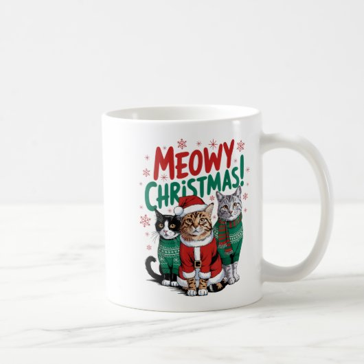 Meowy Christmas Funny Cat Christmas Holiday Xmas S Kaffeetasse (Rechts)