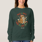 Meowy Christmas Funny Cat Christmas Sweatshirt (Vorderseite)