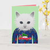 MEOWY CHRISTMAS FUNNY CAT GREETING CARDS KARTE (Gelbe Blume)