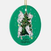 Meowy Christmas | Funny Cat Illustration Keramik Ornament (Rechts)