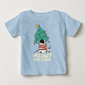 Meowy Christmas Funny Cat Lover Baby T-shirt (Vorderseite)
