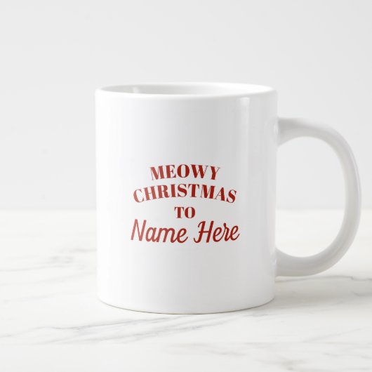 Meowy Christmas Funny Cat Lover Jumbo-Tasse (Rechts)