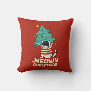 Meowy Christmas Funny Cat Lover Kissen