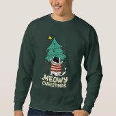 Meowy Christmas Funny Cat Lover Sweatshirt (Vorderseite)