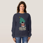 Meowy Christmas Funny Cat Lover Sweatshirt (Vorne ganz)