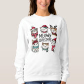 Meowy Christmas Funny Cat Lover Sweatshirt (Vorderseite)
