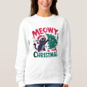 Meowy Christmas - Funny Cat Lovers Sweatshirt (Vorderseite)