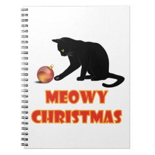 Meowy Christmas Funny Cat Notizblock