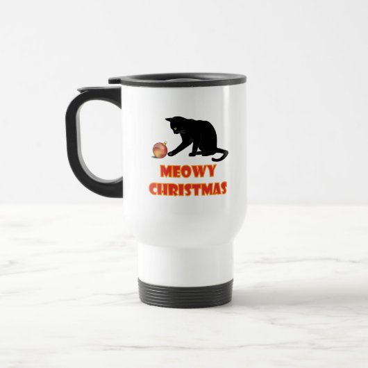 Meowy Christmas Funny Cat Reisebecher (Links)