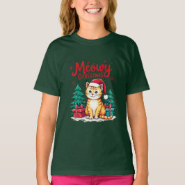 Meowy Christmas Funny Cat T-Shirt