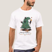 Meowy Christmas Funny Cat Tree Chaos T-Shirt (Vorderseite)