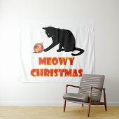 Meowy Christmas Funny Cat Wandteppich (Beispiel (Horizontal))