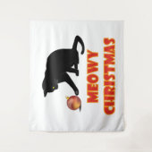 Meowy Christmas Funny Cat Wandteppich (Vorderseite)