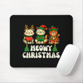 Meowy Christmas Funny Cat Xmas Kitten Cat Lover Me Mousepad (Mit Mouse)