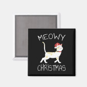 Meowy Christmas - Funny Christmas 2022 Magnet (Vorderseite/Rückseite)