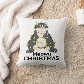 Meowy Christmas Funny Festive Cat Animal Lover Kissen