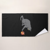 Meowy Christmas Funny Gray Cat Badehandtuch (Badehandtuch)