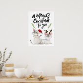 Meowy Christmas Funny Kitty Cat Poster (Küche)