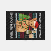 Meowy Christmas Funny Sphynx Cat Santa Hat Ugly Sw Fleecedecke (Vorderseite (Horizontal))