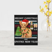 Meowy Christmas Funny Sphynx Cat Santa Hat Ugly Sw Karte (Gelbe Blume)
