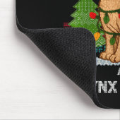 Meowy Christmas Funny Sphynx Cat Santa Hat Ugly Sw Mousepad (Ecke)