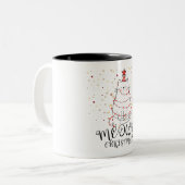 Meowy Christmas Funny Zweifarbige Tasse (Vorderseite Links)
