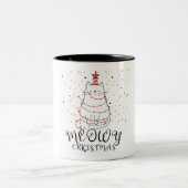 Meowy Christmas Funny Zweifarbige Tasse (Mittel)