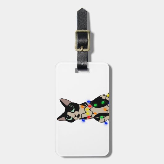 Meowy Christmas Gepäckanhänger (Vorderseite vertikal)