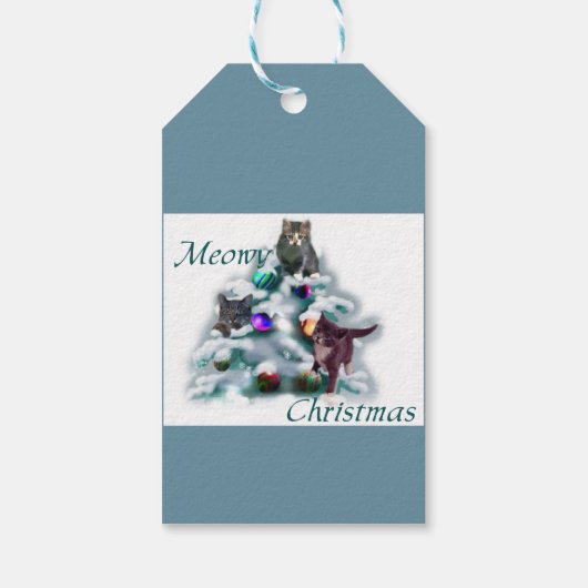 Meowy Christmas Geschenkanhänger (Rückseite)