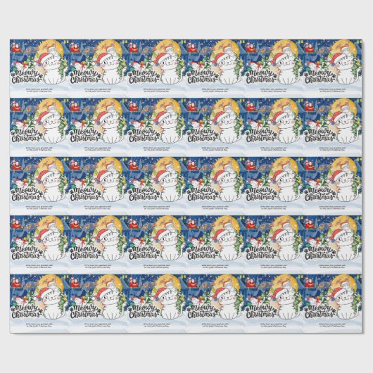 Meowy Christmas Geschenkpapier (Flach)