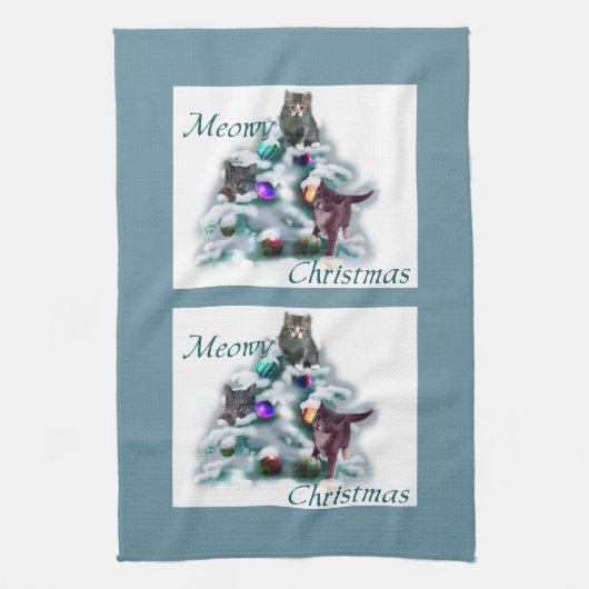 Meowy Christmas Geschirrtuch (Vertikal)