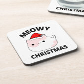 Meowy Christmas Getränkeuntersetzer (Linke Seite)