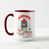 Meowy Christmas Grumpy Gray Cat Tasse (Links)