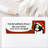 Meowy Christmas Hipster Cat Rücksendeadressen-Aufk (Insitu)