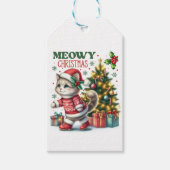 Meowy Christmas Holiday Cat Geschenkanhänger (Vorderseite)