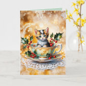 Meowy Christmas Karte (Gelbe Blume)
